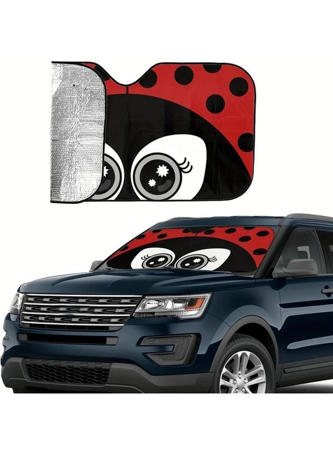 1pc UV Guard Car Windshield Sunshade Adorable Insect Design Protects Interior - Image 1